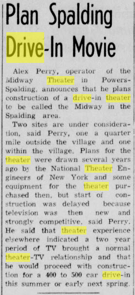 Midway Theatre - Jun 21 1955 - Owner Plans Drive-In That Never Came To Be